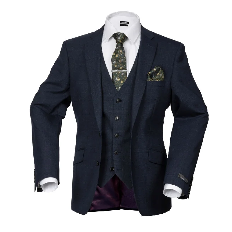 Men's Suits with Flap PocketsDaniel Grahame Tapered Fit Suit Jacket - Navy Check