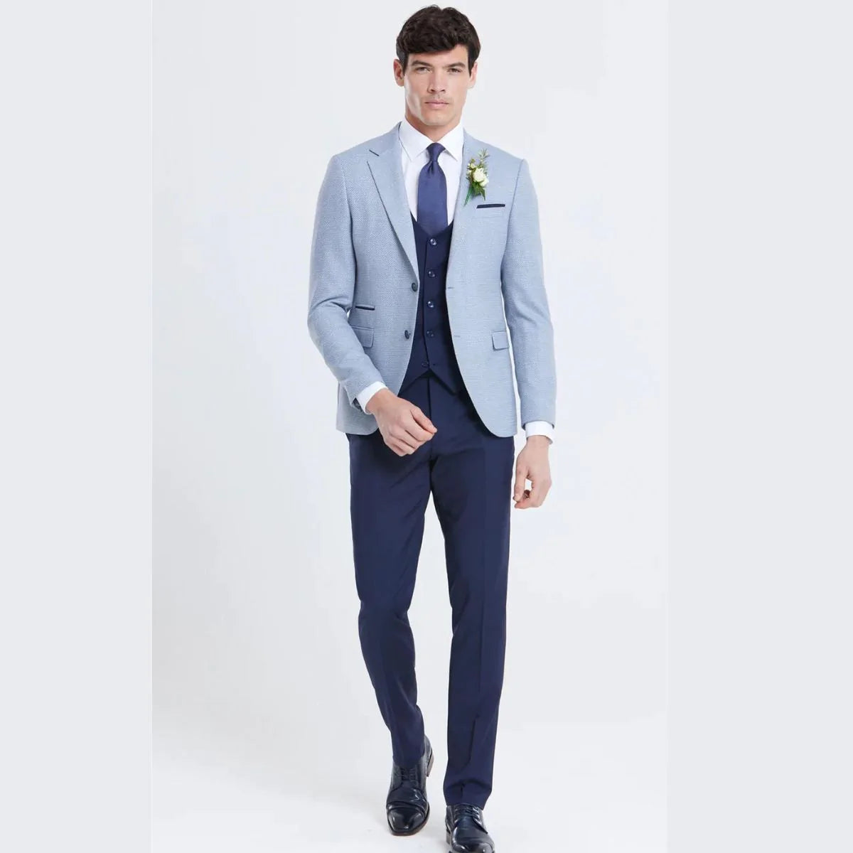 Men's Suits with Ticket PocketsBenetti Harold Slim Fit Suit Jacket - Ice Blue