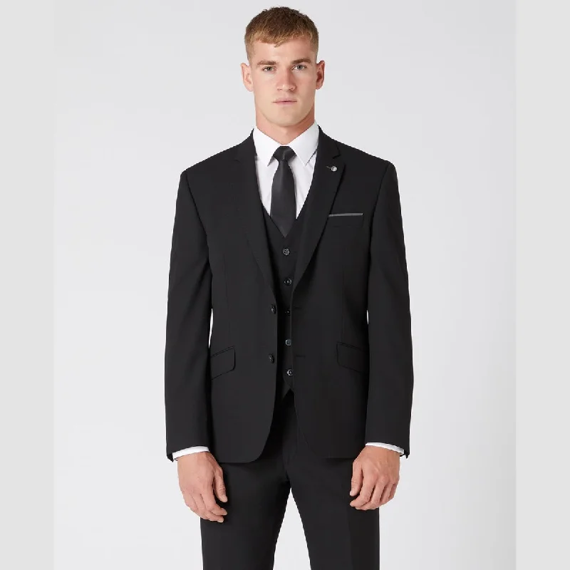 Men's Suits with Cotton LiningsRemus Uomo Tapered Fit Suit Jacket - Black