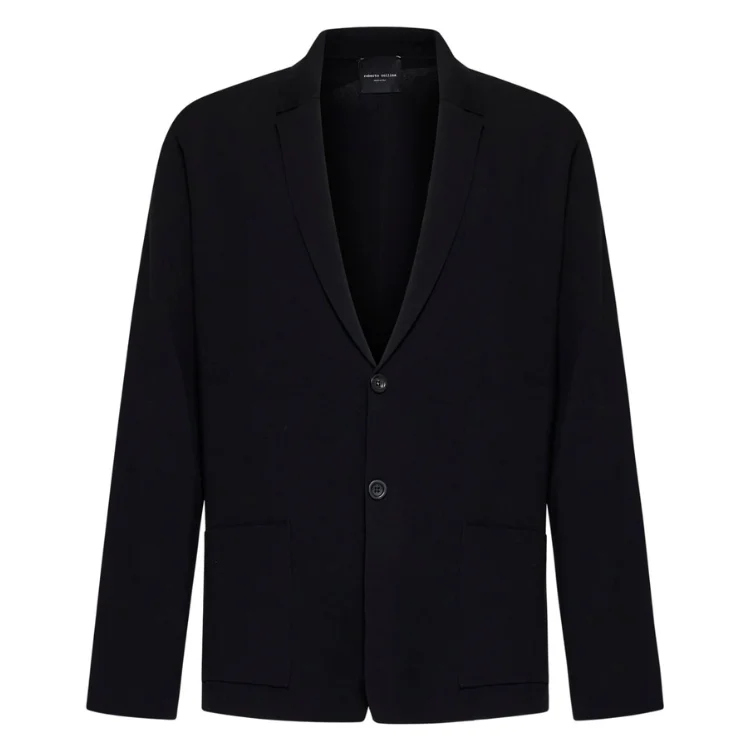 Men's Suits for Entertainment IndustriesBlack Merino Knit Rever Jacket