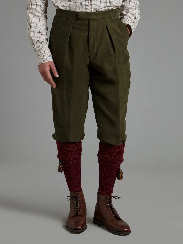 Men's Suits with Wide LegsBreeks - Olive Moleskin