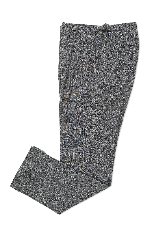 Men's Suits with Mother-of-Pearl ButtonsRota Grey Wool/Silk/Linen Single Pleat Trousers