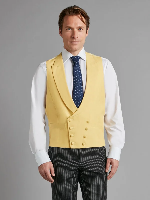 Men's Suits with Brass ButtonsDouble Breasted Wool Waistcoat - Yellow