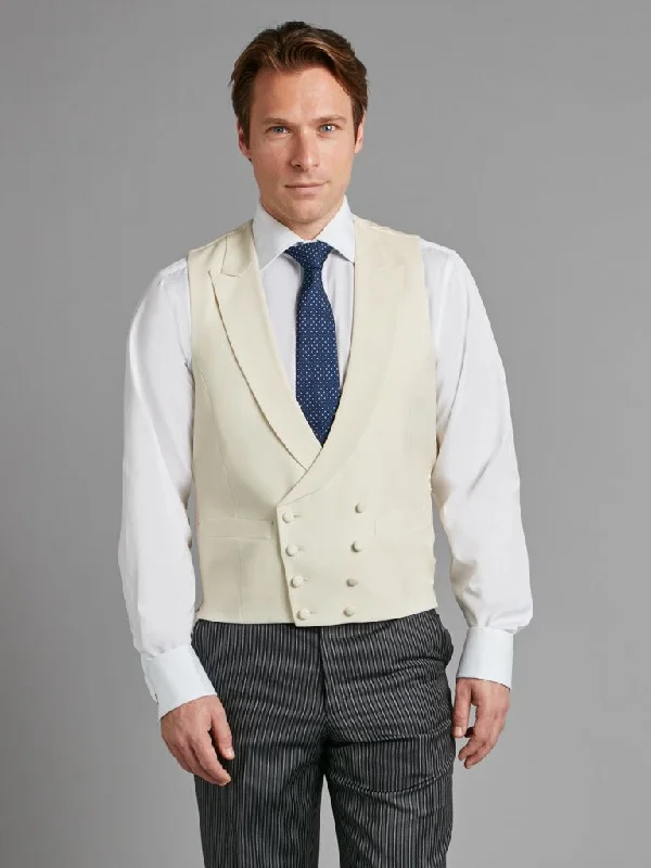 Men's Suits for Job InterviewsDouble Breasted Wool Waistcoat - Cream