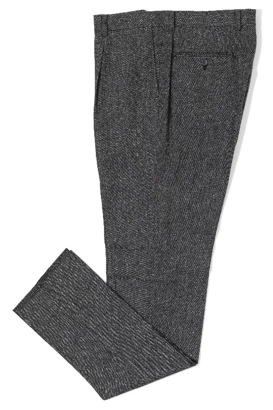 Men's Suits with Pass-Through PocketsThe Armoury by Ring Jacket Model B Dark Grey Wool Donegal Trousers