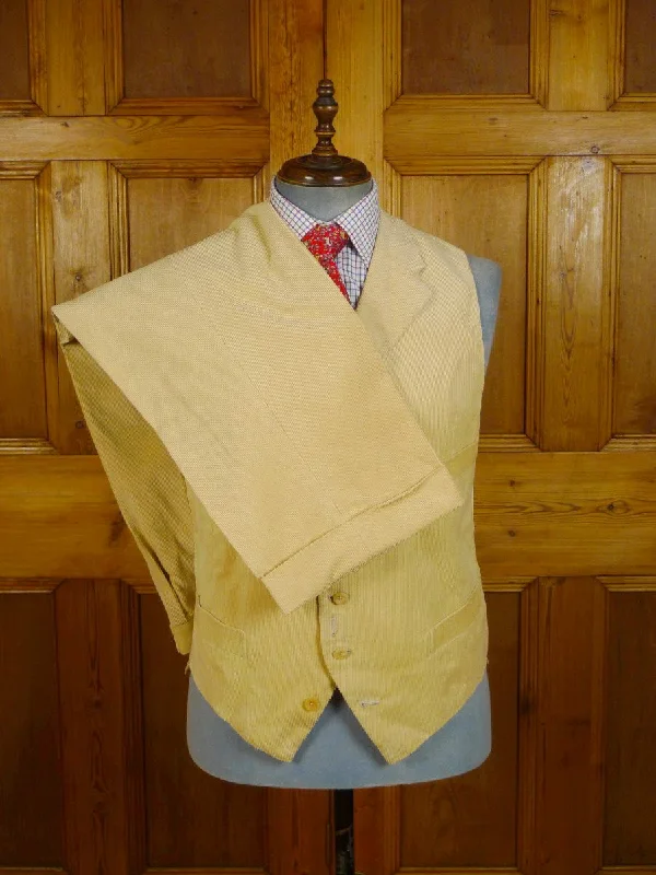 Men's Suits with Double Vents23/0854 near immaculate henry rose savile row bespoke tan beige corduroy waistcoat & trouser 40 short to regular