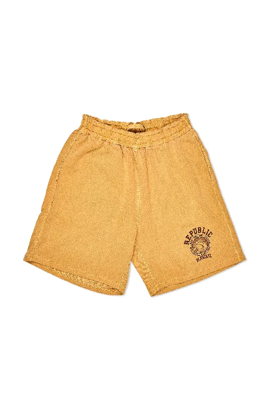 Unique Men's Made-to-Measure SuitsNigel Cabourn Orange Cotton Print Sweat Shorts