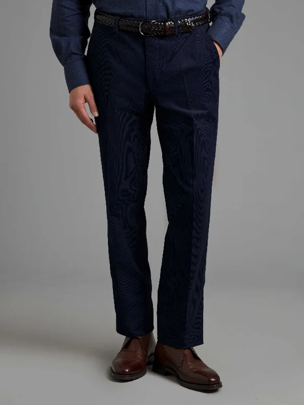 Elegant Men's Linen SuitsNeedlecord Trousers - Navy