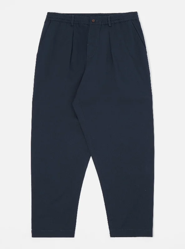 Men's Suits with Structured JacketsUniversal Works Pleated Track Pant in Navy Twill