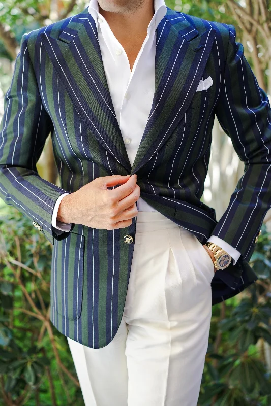 Men's Suits with Peak LapelsMonte Carlo Stripe Jacket Luxury Line