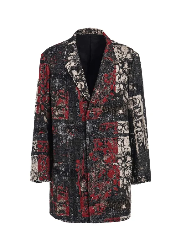 Unique Men's Made-to-Measure SuitsFLORAL JACQUARD LONG JACKET