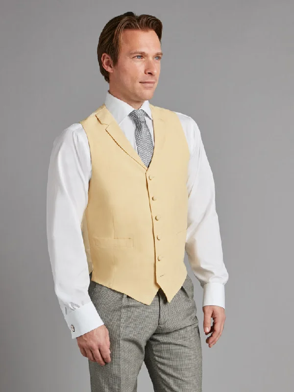 Men's Suits for Formal EventsSingle Breasted Linen Waistcoat - Yellow