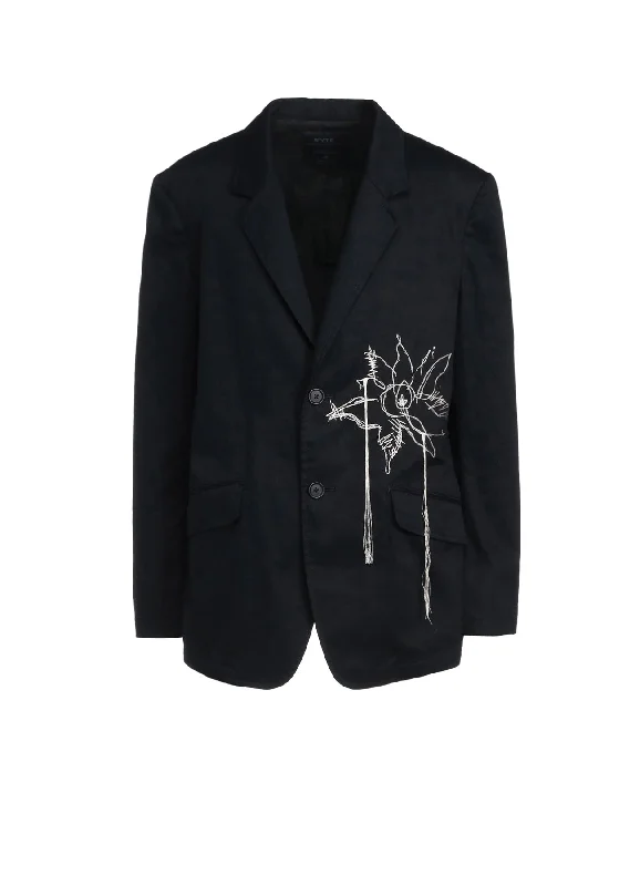 Weather-Ready Men's Water-Resistant SuitsCOTTON TWILL “QUEEN OF THE NIGHT“ EMBROIDERY JACKET