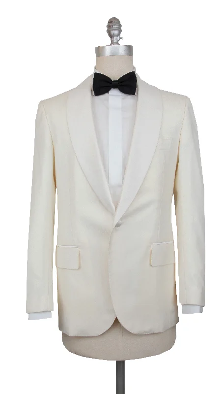 Men's Suits with Relaxed FitsPrincipe d'Eleganza Cream Tuxedo Jacket