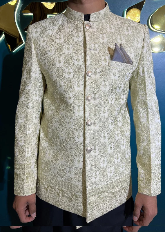 Men's Suits for Big and Tall MenPC-702 - Gold Mens Embroidered Prince Coat