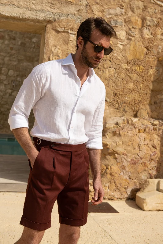 Men's Suits for Sports EventsBordeaux cotton shorts - Made in Italy