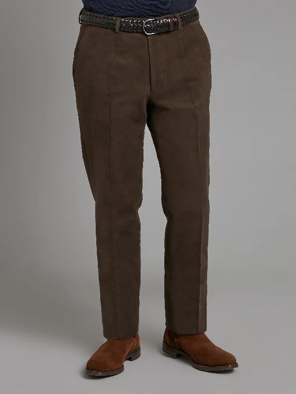 Men's Suits with Relaxed FitsMoleskin Trousers - Dark Brown