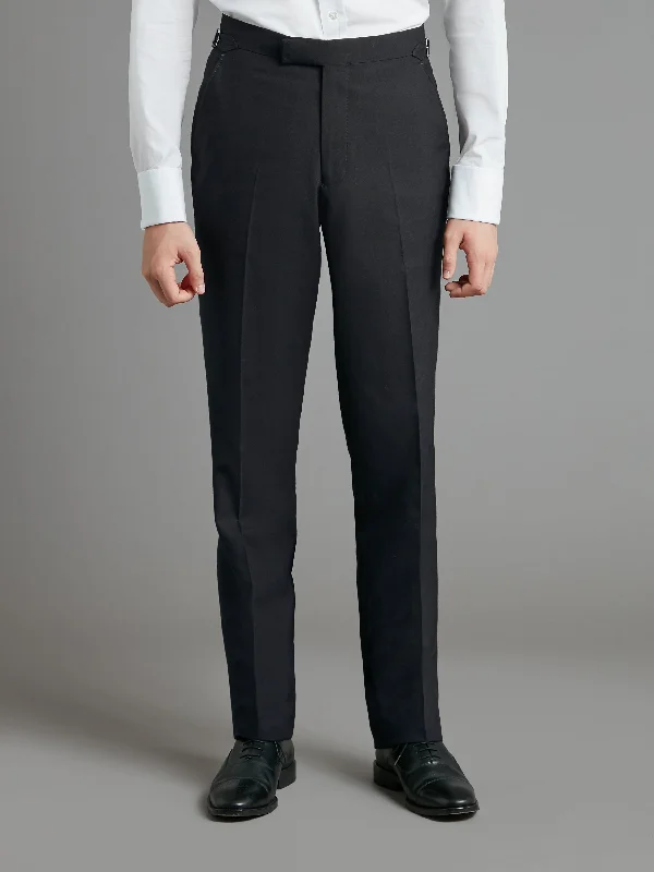 Men's Suits with Hidden PocketsFlat Front Mayfair Suit Trousers - Plain Grey