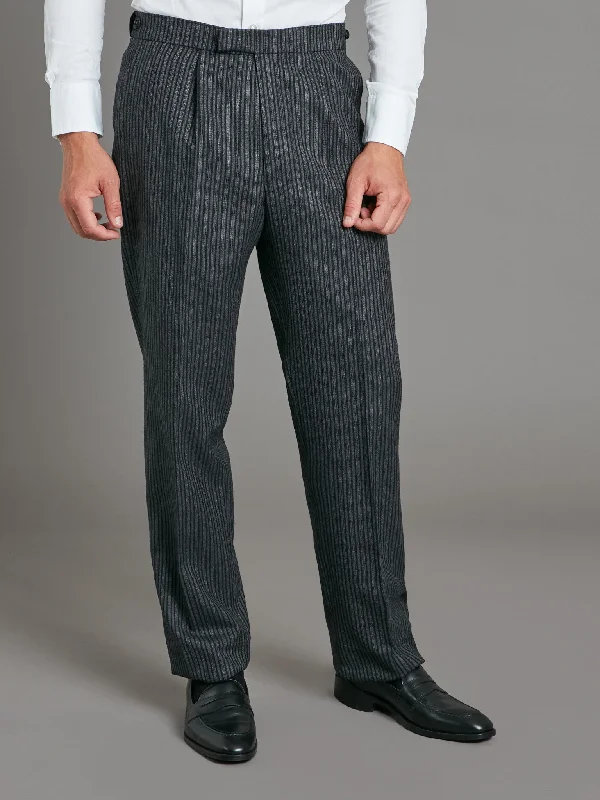 Men's Suits for Entertainment IndustriesPleated Morning Trousers - Dark Classic Stripe