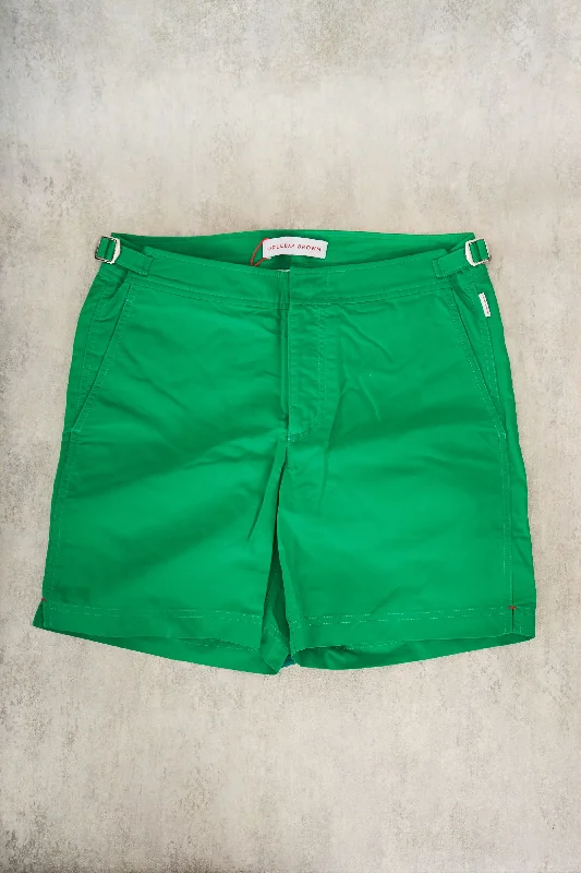 Men's Suits with Security PocketsOrlebar Brown Lime Green Mid Length Amazon Swim Shorts