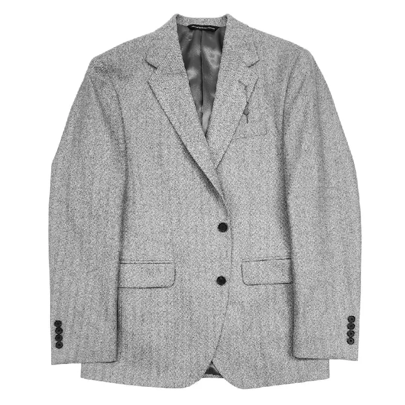 Men's Suits with Solid ColorsLight Grey Herringbone Sport Jacket