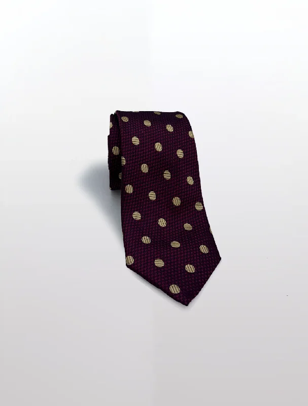 Men's Suits with Custom MonogramsPink with Gold Polka Dot Patterned Microfiber Tie