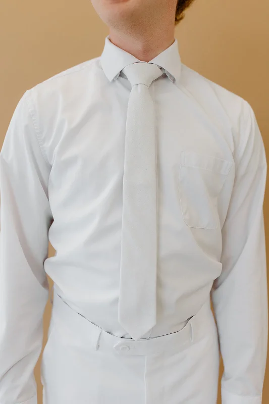 Practical Men's Machine-Washable SuitsR&B Tie White Cotton