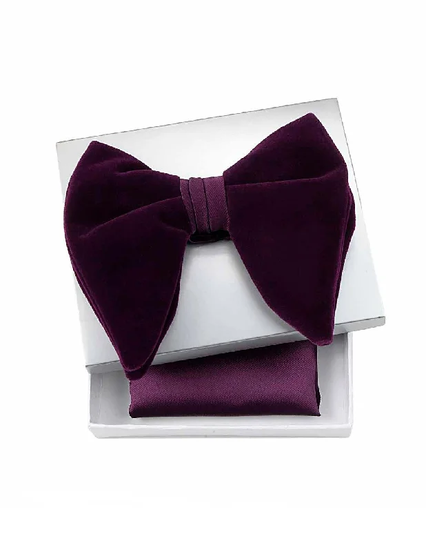 Men's Suits with Stretch FabricsPURPLE BUTTERFLY VELVET BOW TIE