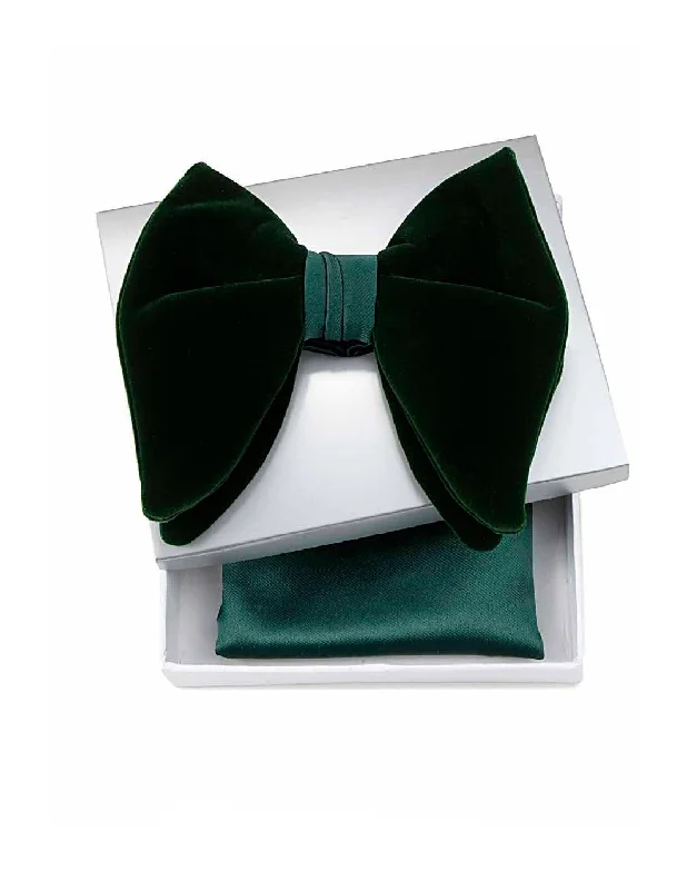 Men's Suits for Warm WeatherOversize Royal Green Velvet Bow Tie