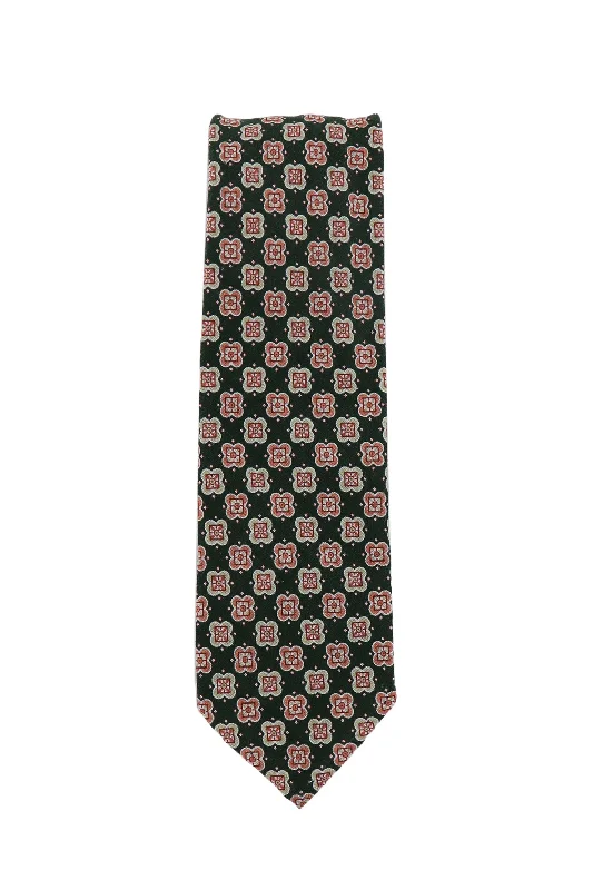 Men's Suits with Flap PocketsFinamore Napoli Dark Green Tie