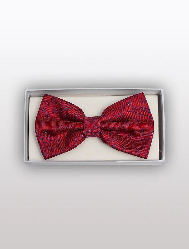 Men's Suits with Relaxed FitsRed Floral Patterned Bow Tie