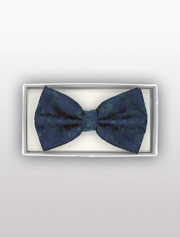 Men's Suits with Full-Canvas ConstructionsNavy Abstract Patterned Bowtie