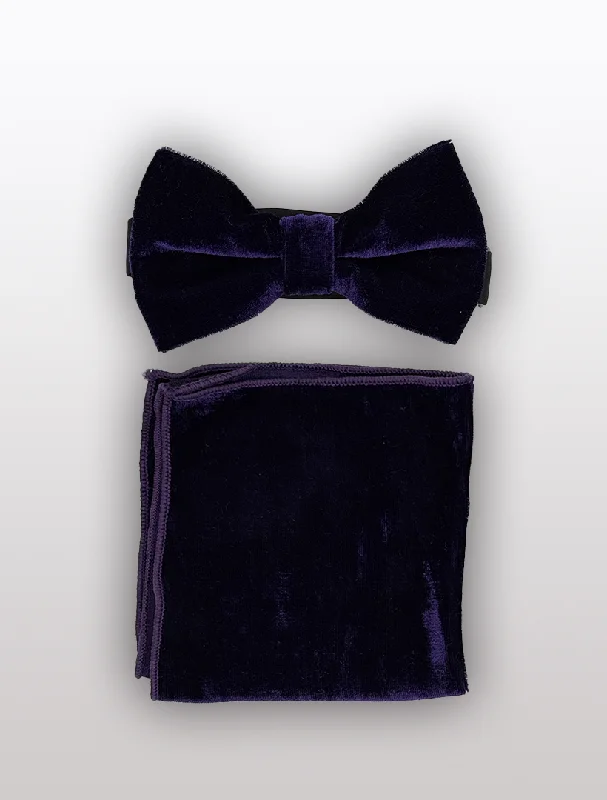 Men's Suits for Every OccasionPurple Velvet Bowtie and Hanky