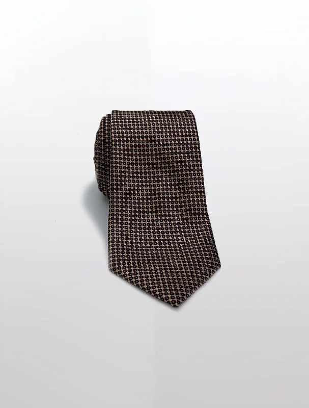 Lightweight Men's Summer SuitsGold with Black Check Patterned Microfiber Tie