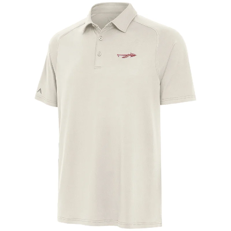 Men's Shirts with Checkered PatternsAntigua Men's Spear Logo Sand Brushed Heathered Polo - Antique White