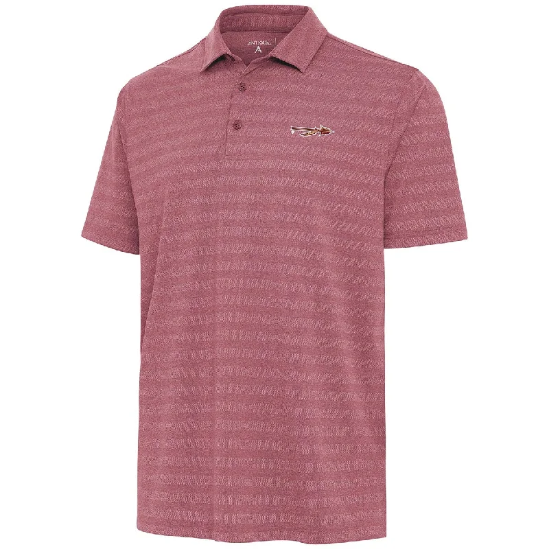 Men's Shirts with Floral PrintsAntigua Men's Spear Logo Tonal Stripe Polo - Garnet