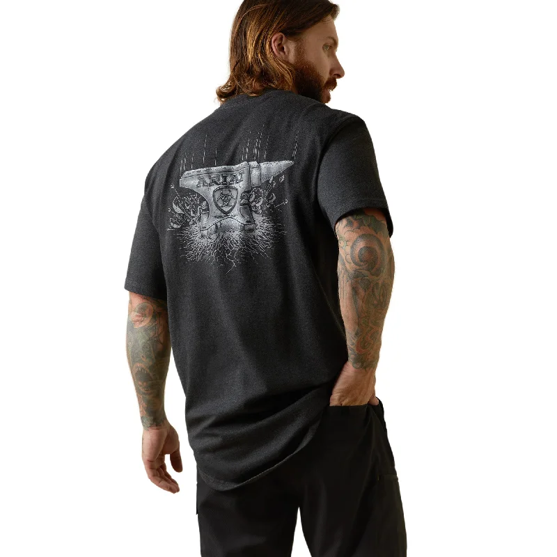 Men's Shirts with Floral PrintsAriat Men's Rebar Cotton Strong Anvil Force T-Shirt