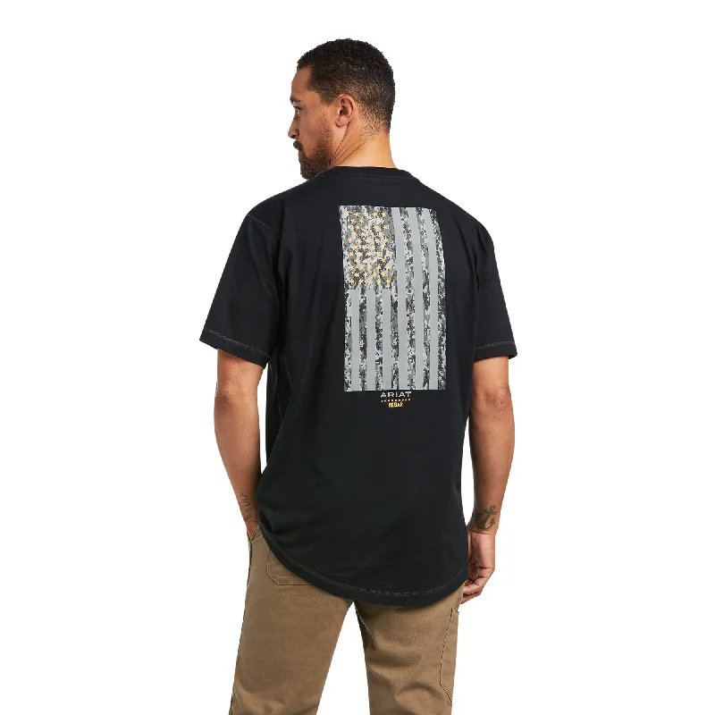 Men's Shirts with Mandarin CollarsAriat Men's Rebar Workman Reflective Flag T-Shirt