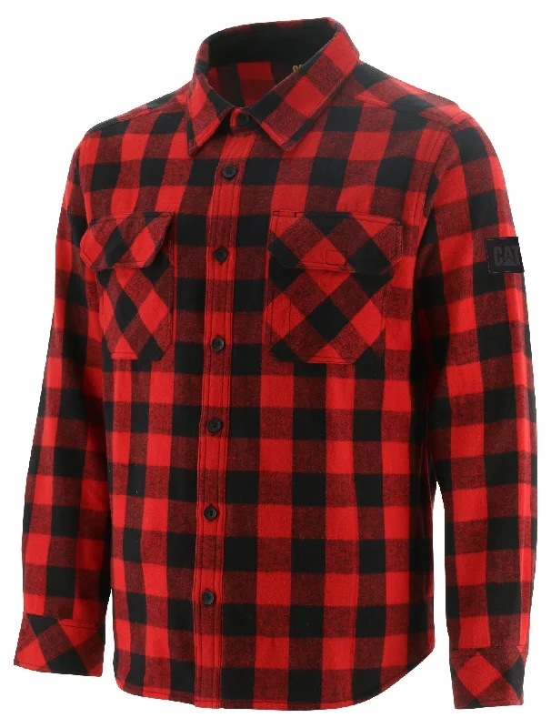 Solid-Colored Men's ShirtsCAT Men's Buffalo Check Heavyweight Button Down Overshirt