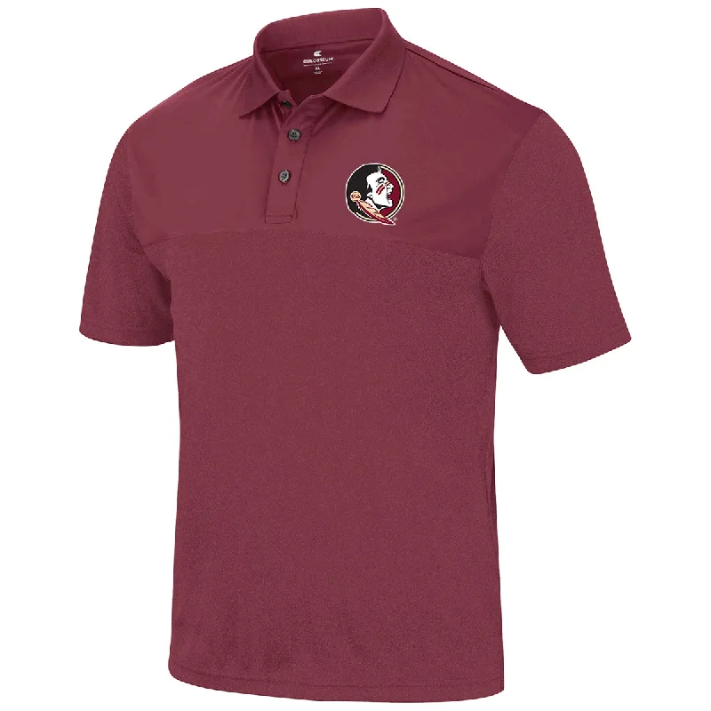 Men's Shirts with Plaid PatternsColosseum Men's Seminole Logo Potential Polo - Garnet