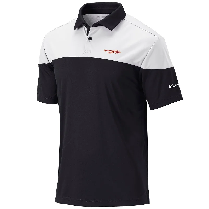 Men's Shirts with Elastic WaistbandsColumbia Men's Spear Logo Best Ball Performance Polo - Black/White