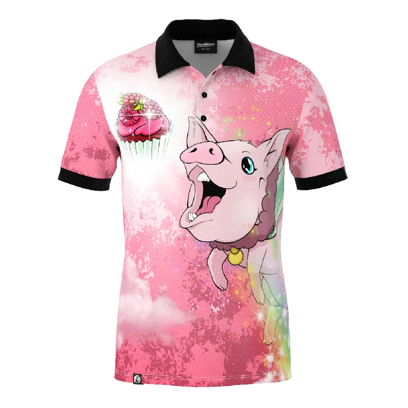 Men's Shirts with Contrast CollarsLive & Love Muffins Polo Shirt