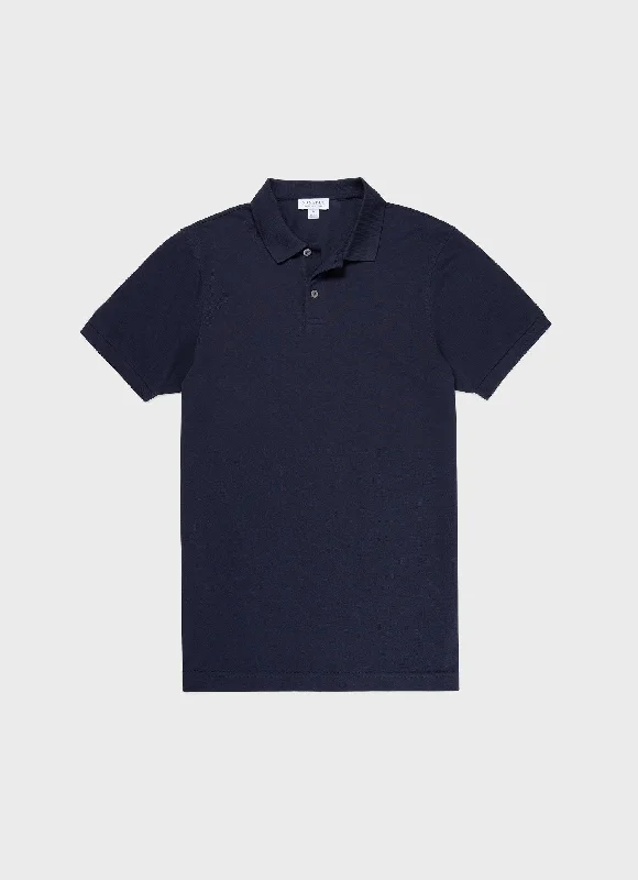 Men's Shirts with Double-Breasted DesignsMen's Piqué Polo Shirt in Navy