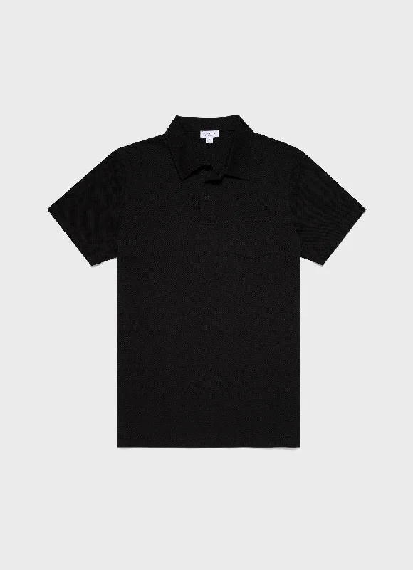 Men's Shirts with Embroidered DesignsMen's Riviera Polo Shirt in Black