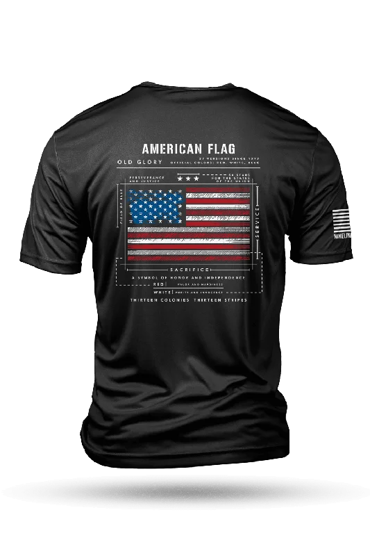 Men's Shirts with Graphic PrintsMoisture Wicking T-Shirt - American Flag Schematic