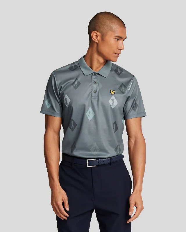 Men's Long-Sleeved ShirtsPolka Diamond Golf Polo Shirt