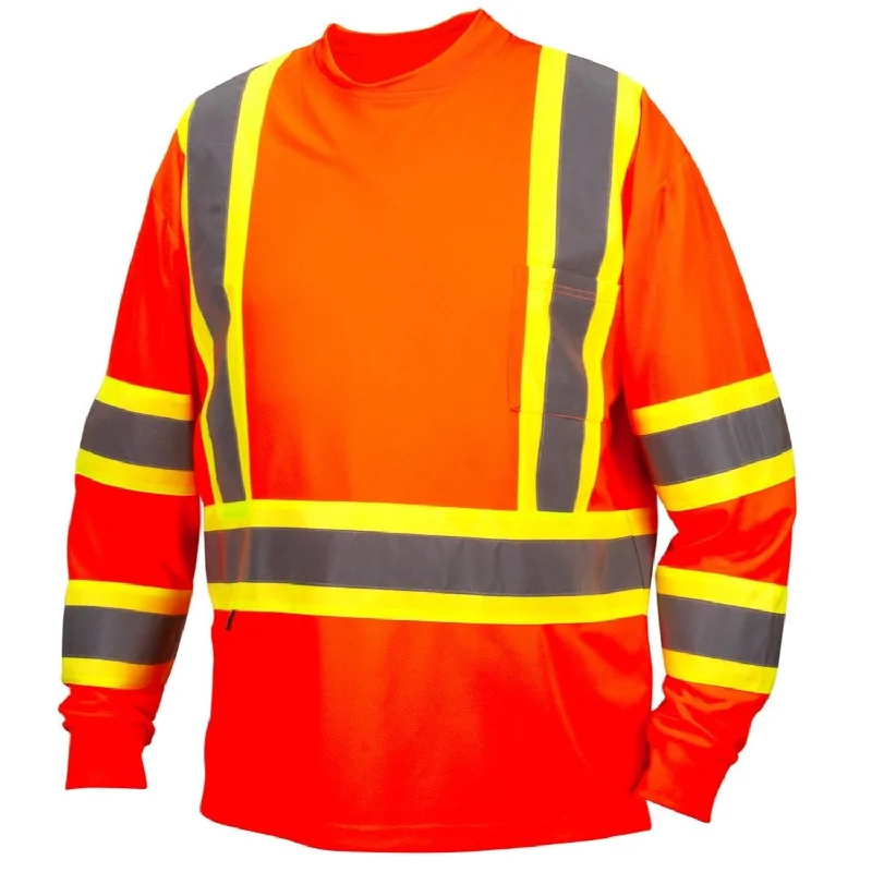 Men's Shirts with Plaid PatternsPyramex Men's Hi-Vis Long Sleeve Shirt