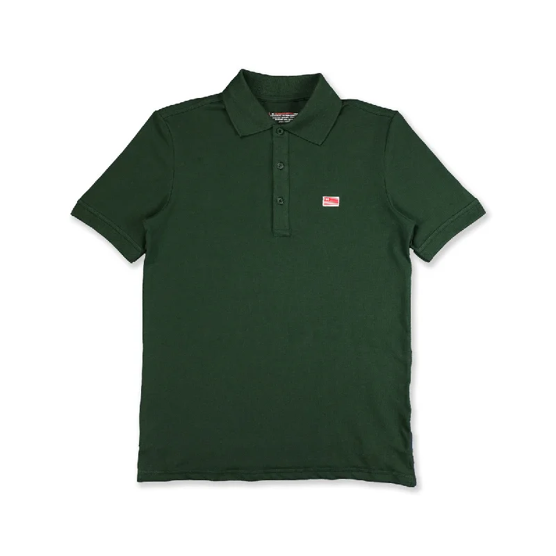 Men's Shirts with Adjustable HemlinesTMC Flag (1 inch) Polo - Forest Green