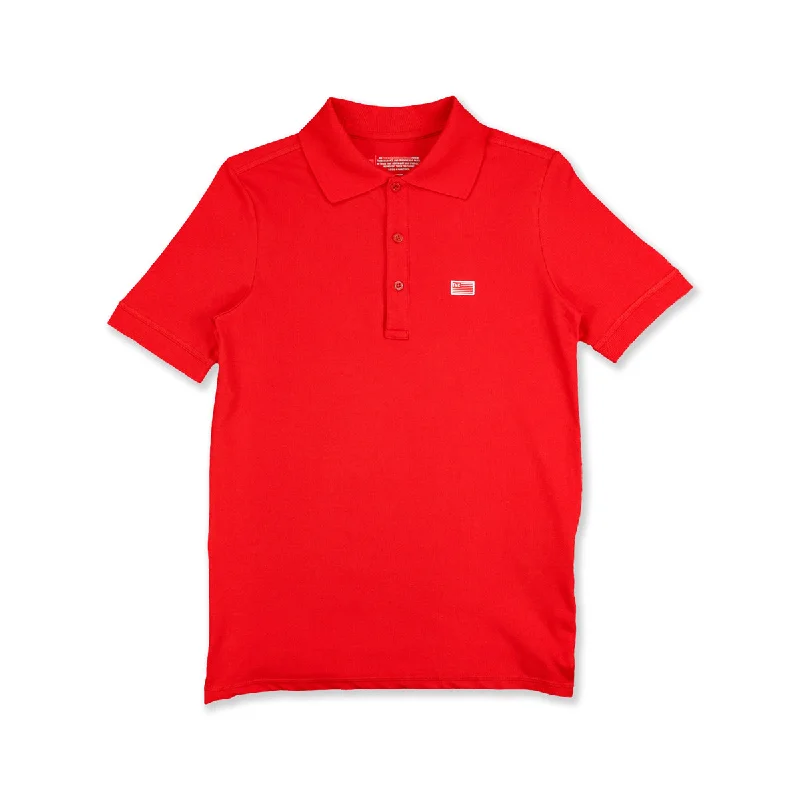 Men's Shirts with Elastic WaistbandsTMC Flag (1 inch) Polo - Red