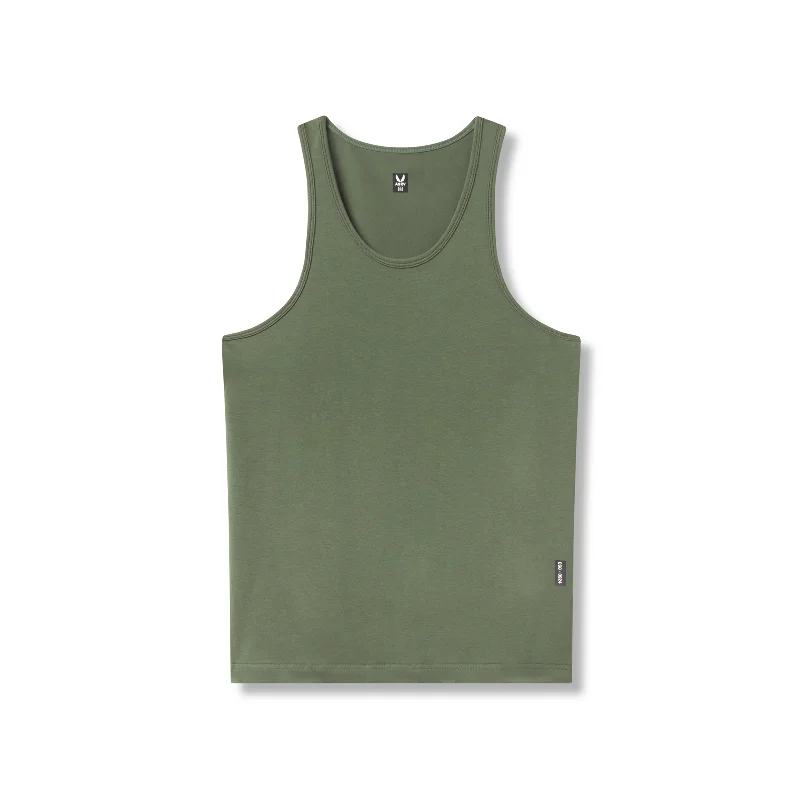 Men's Shirts with Contrast Stitching0924. Supima® Essential Slim Tank - Olive